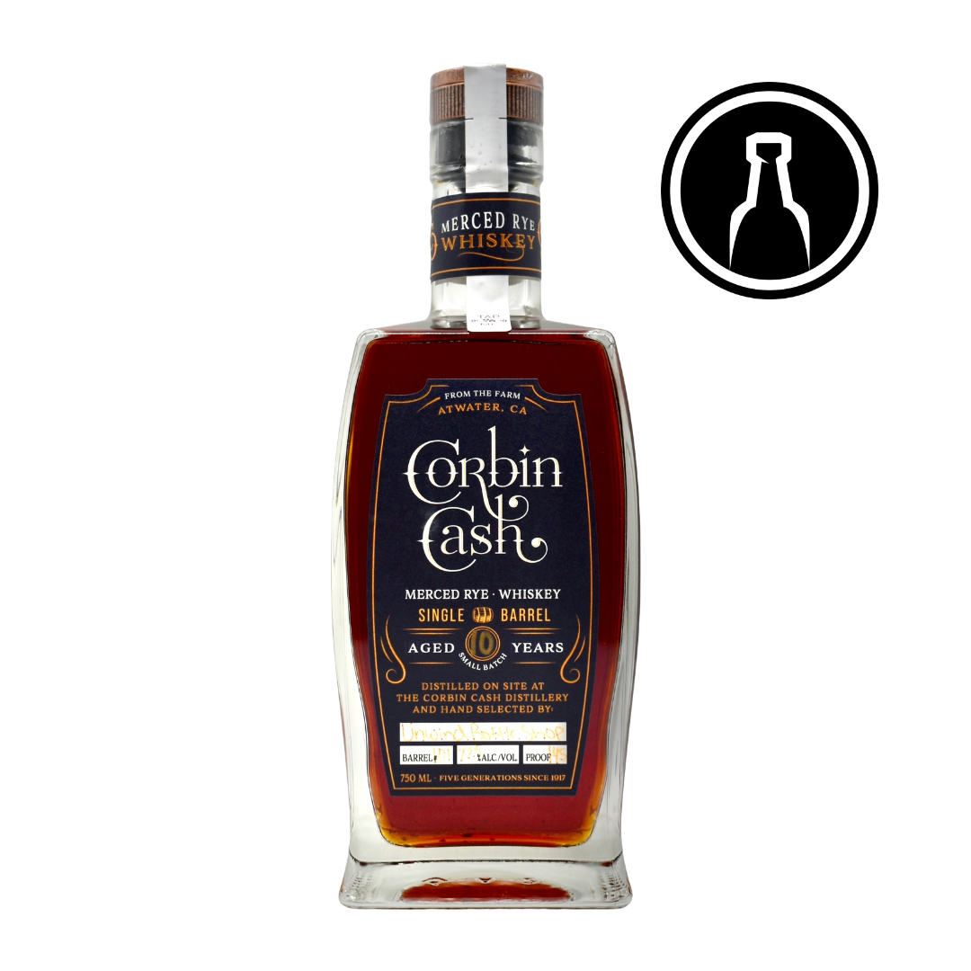 Corbin Cash 10 Year Single Barrel Merced Rye Whiskey Hazmat 145 Proof - Selected by Unwind
