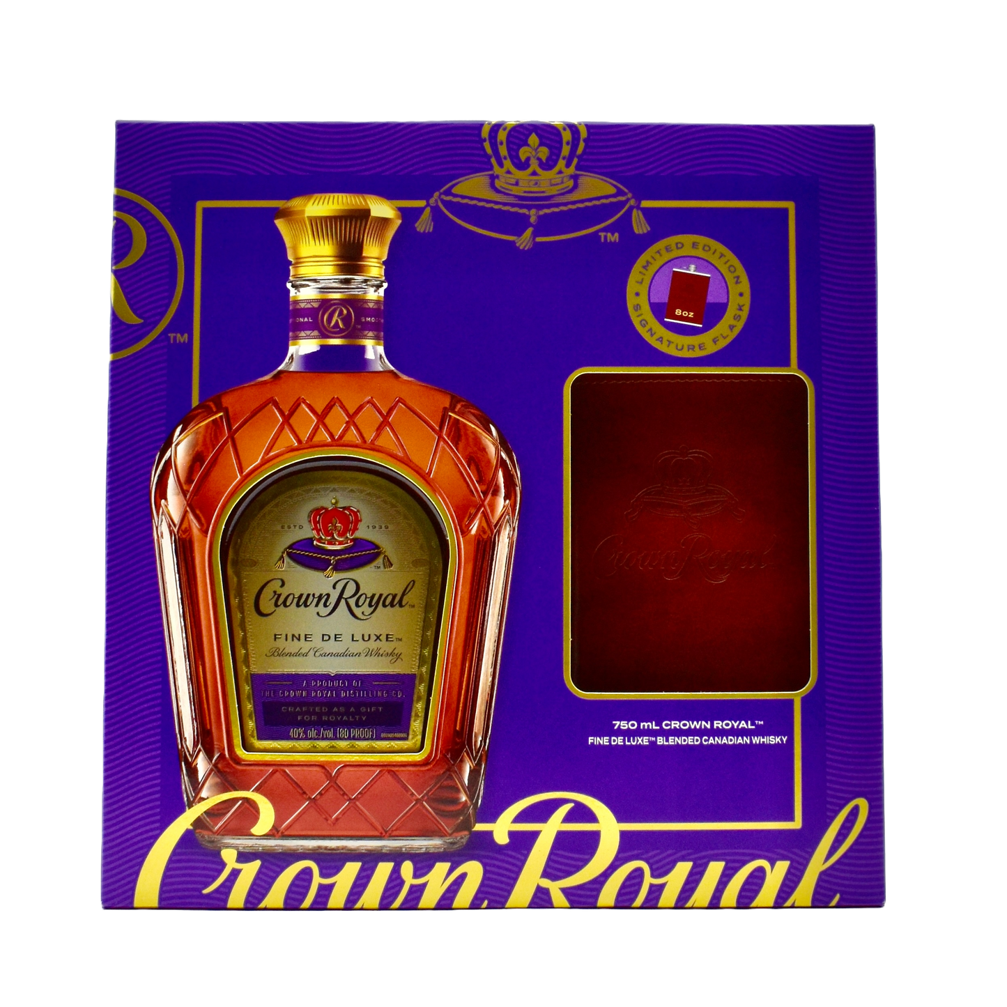 Crown Royal Whiskey 750ml with Flask