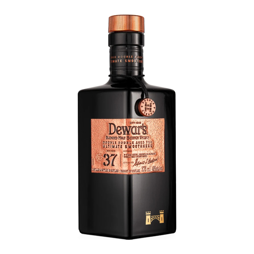 Dewar's Blended Scotch Double Double Aged for Ultimate Smoothness Aged 37 Yr w/ 2 Baccarat Glasses 375ml