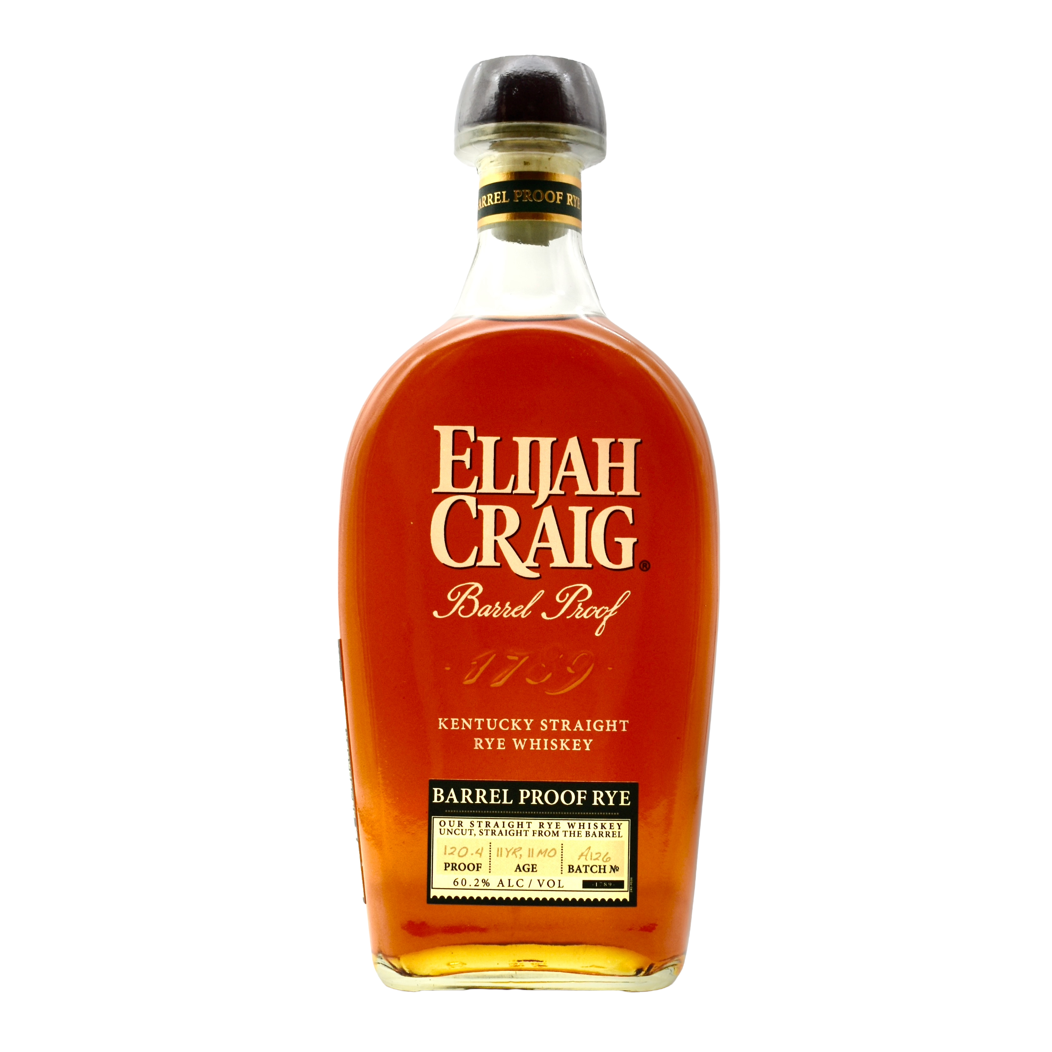 Elijah Craig Barrel Proof Rye A126 750ml | Cask Strength Kentucky ...