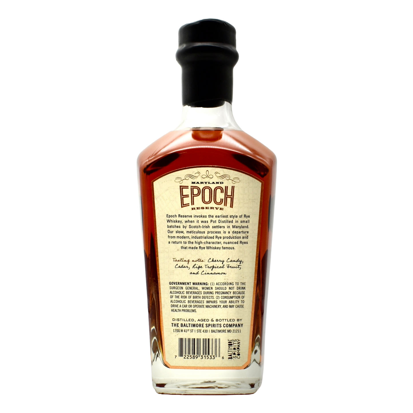 Epoch Reserve Maryland Straight Rye Whiskey 750ml