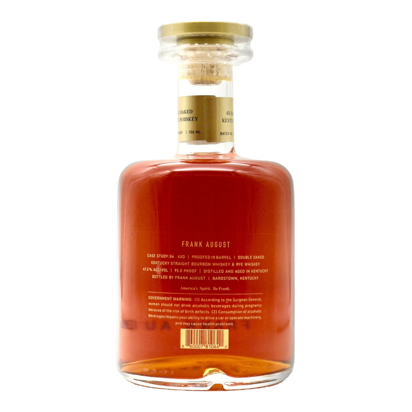 Frank August Bourbon Double Oaked Case Study: 04 750ml