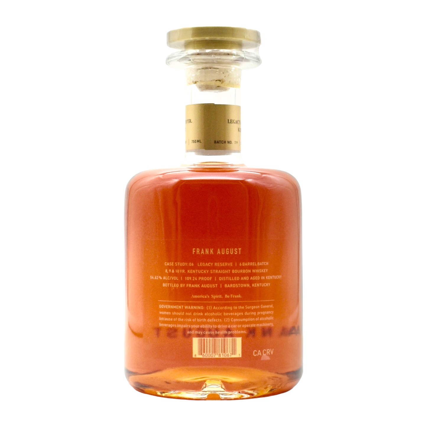 Frank August Legacy Reserve Bourbon Case Study: 06 750ml