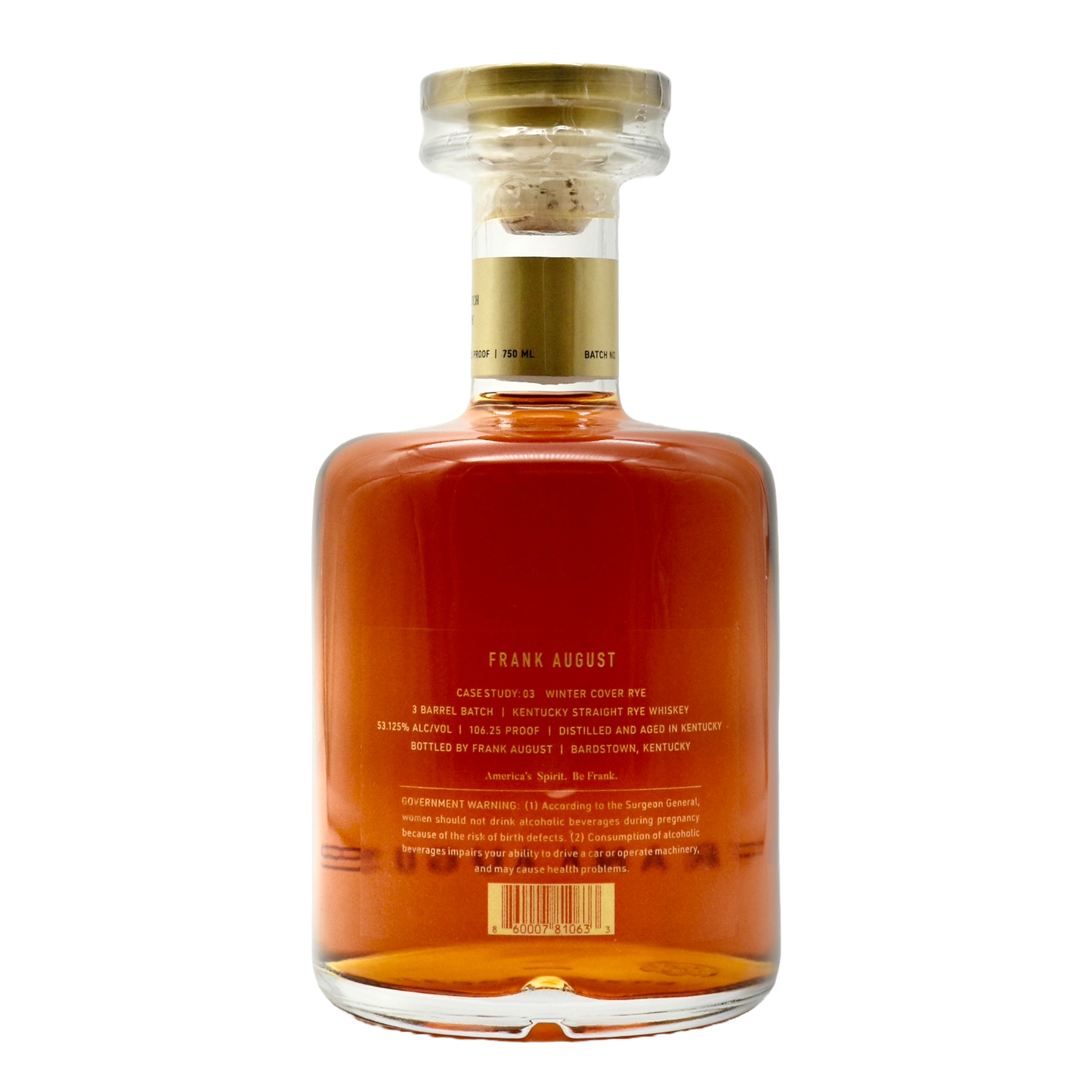 Frank August Rye Whiskey Case Study: 03 750ml