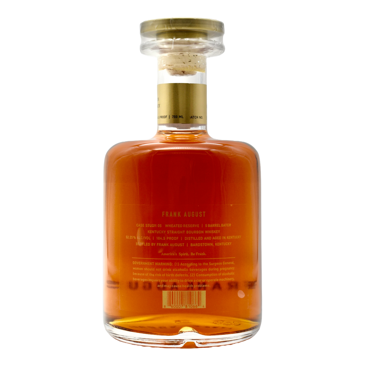 Frank August Wheated Reserve Bourbon Case Study: 05 750ml