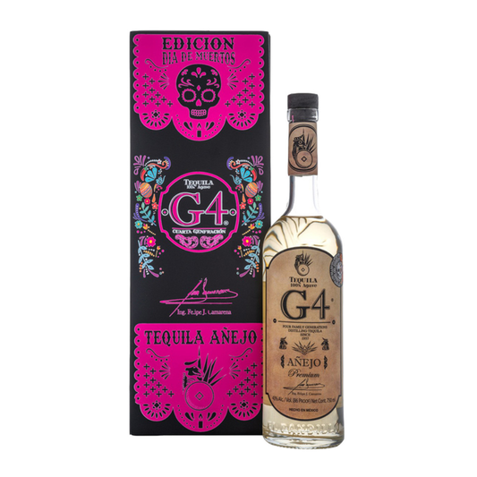 G4 Tequila Añejo de Madera Día de Muertos 2025 Special Edition 750ml (Pink & Black Version)