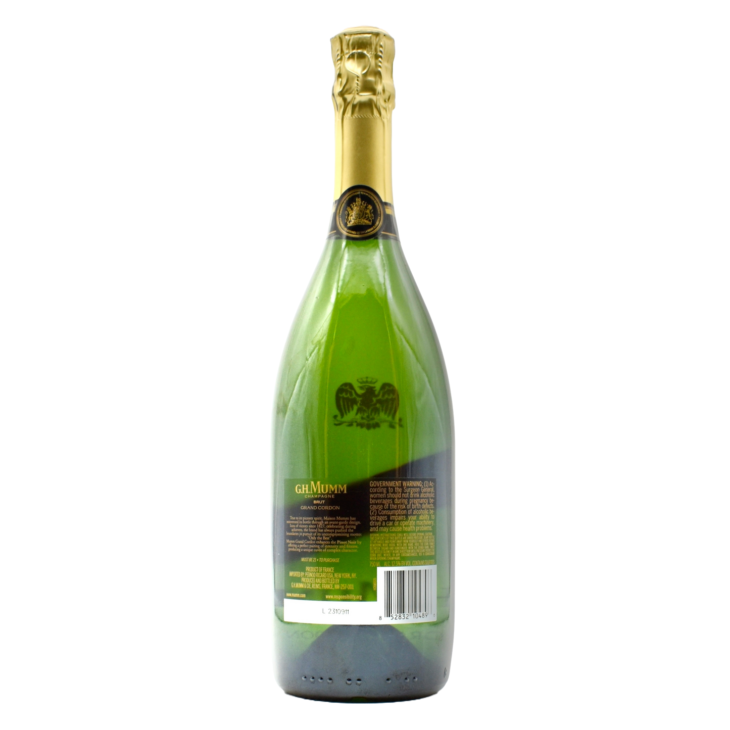 GH Mumm Grand Cordon Brut Champagne 750ml w/ Flutes