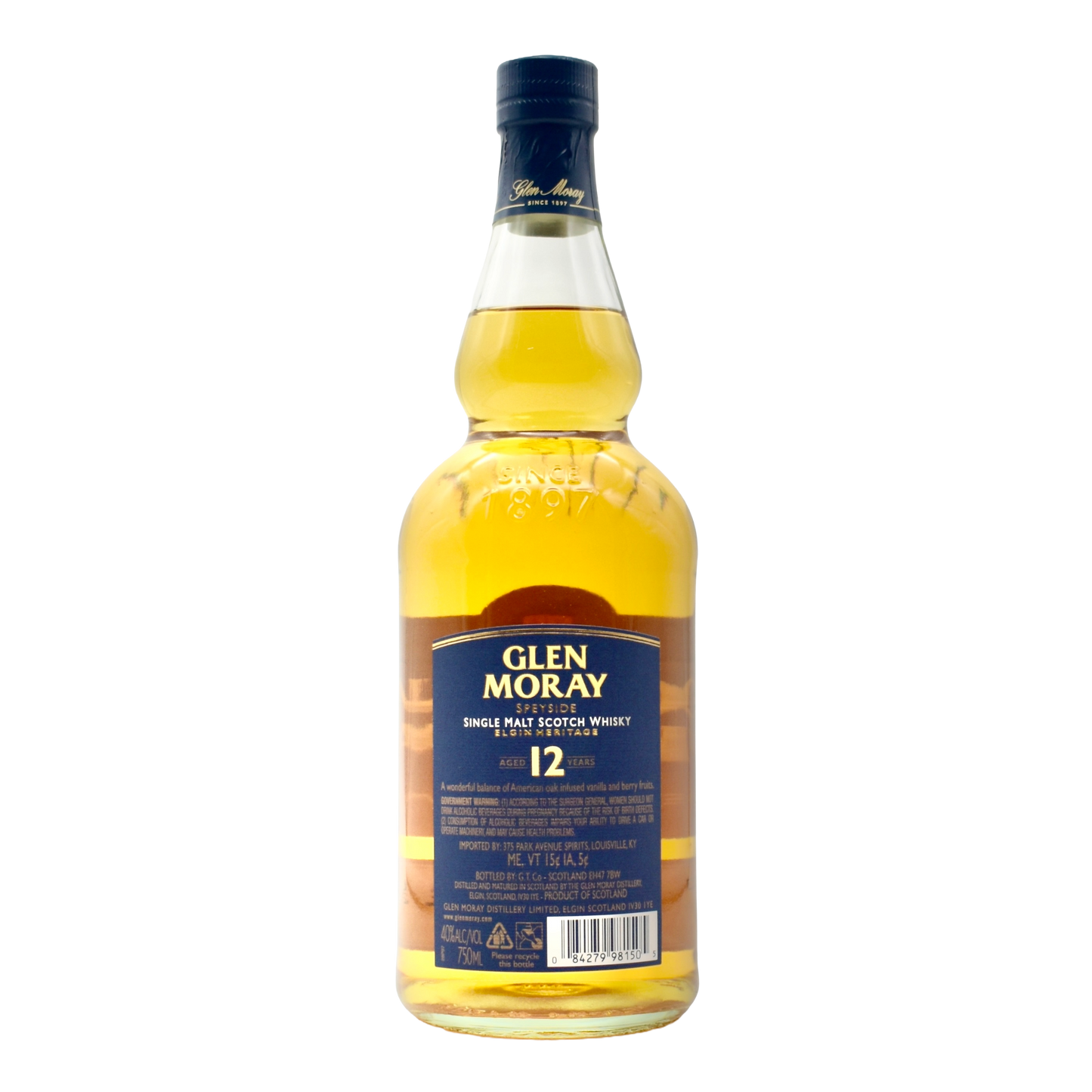 Glen Moray 12 Year Old Single Malt Speyside Scotch Whisky 750ml