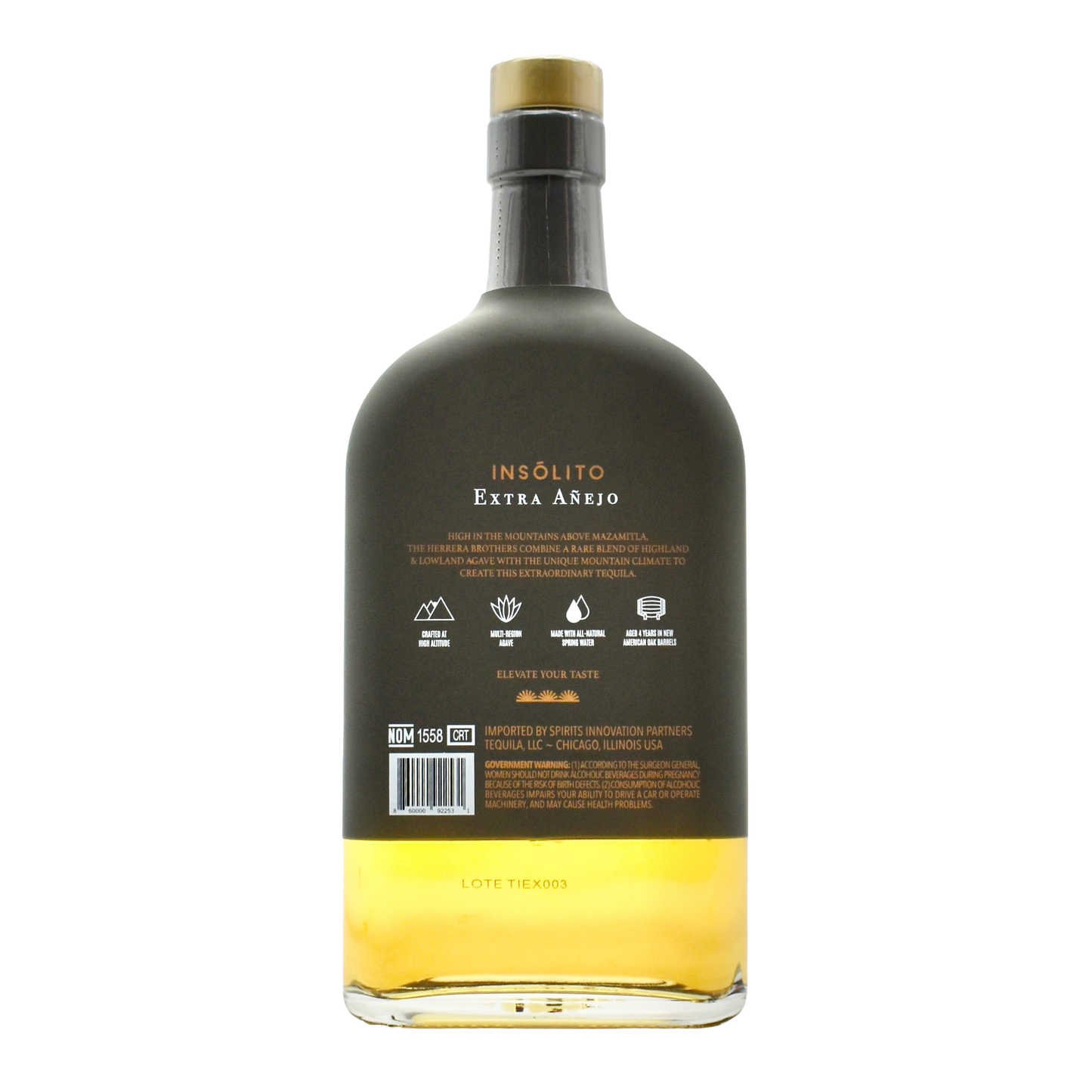 Insolito Tequila Extra Anejo 750ml