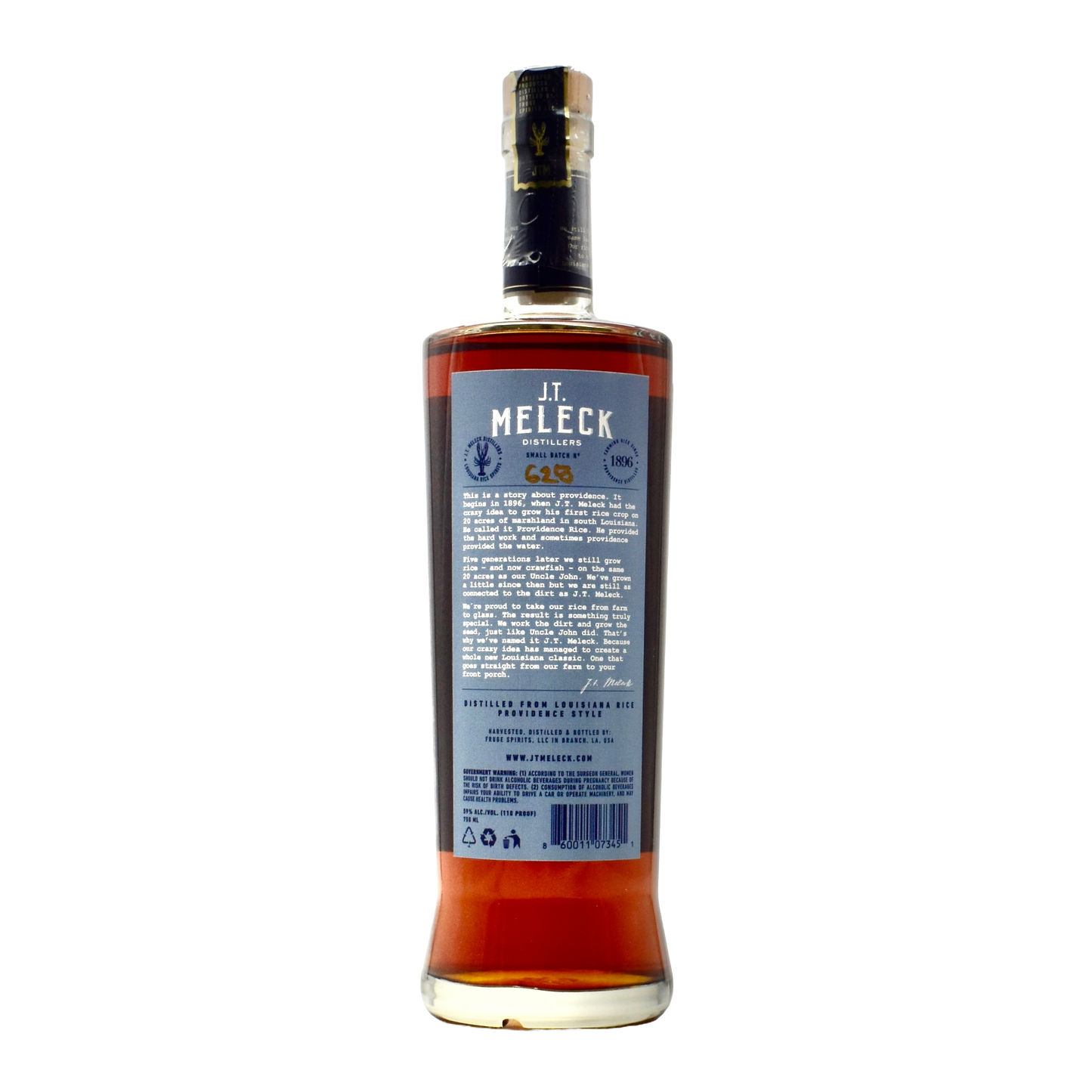 JT Meleck Louisiana High Proof Whiskey 750ml