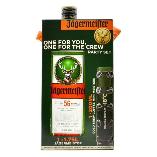 Jagermeister Liqueur 1.75L w/ Jagermeister Cold Brew MiniMeisters Liqueur