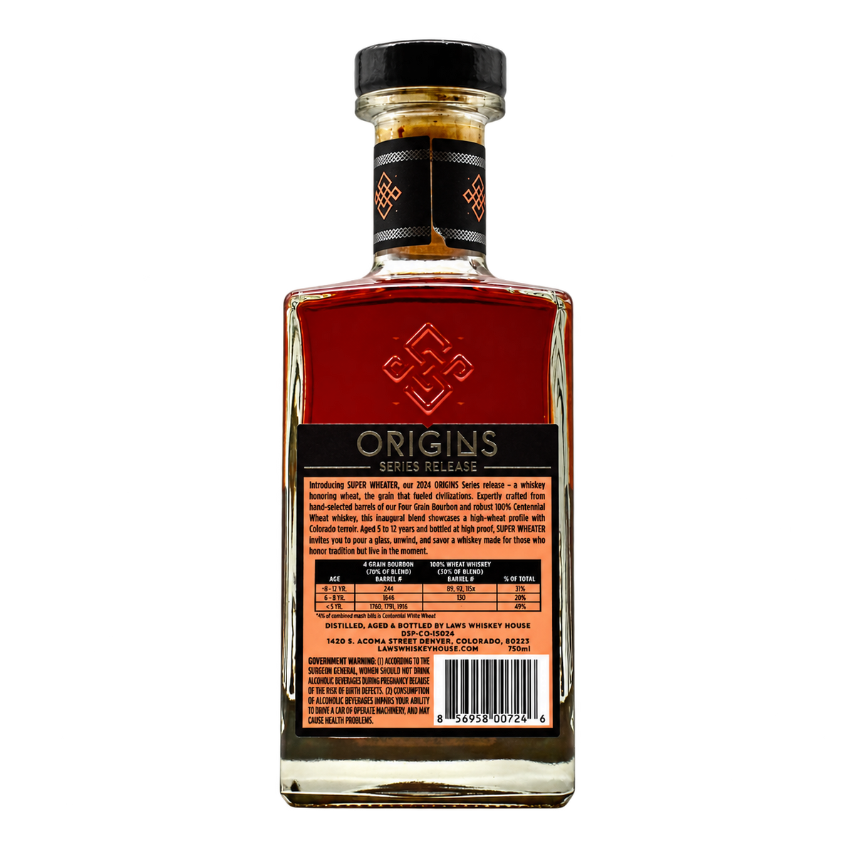 Laws Whiskey Straight Super Wheater