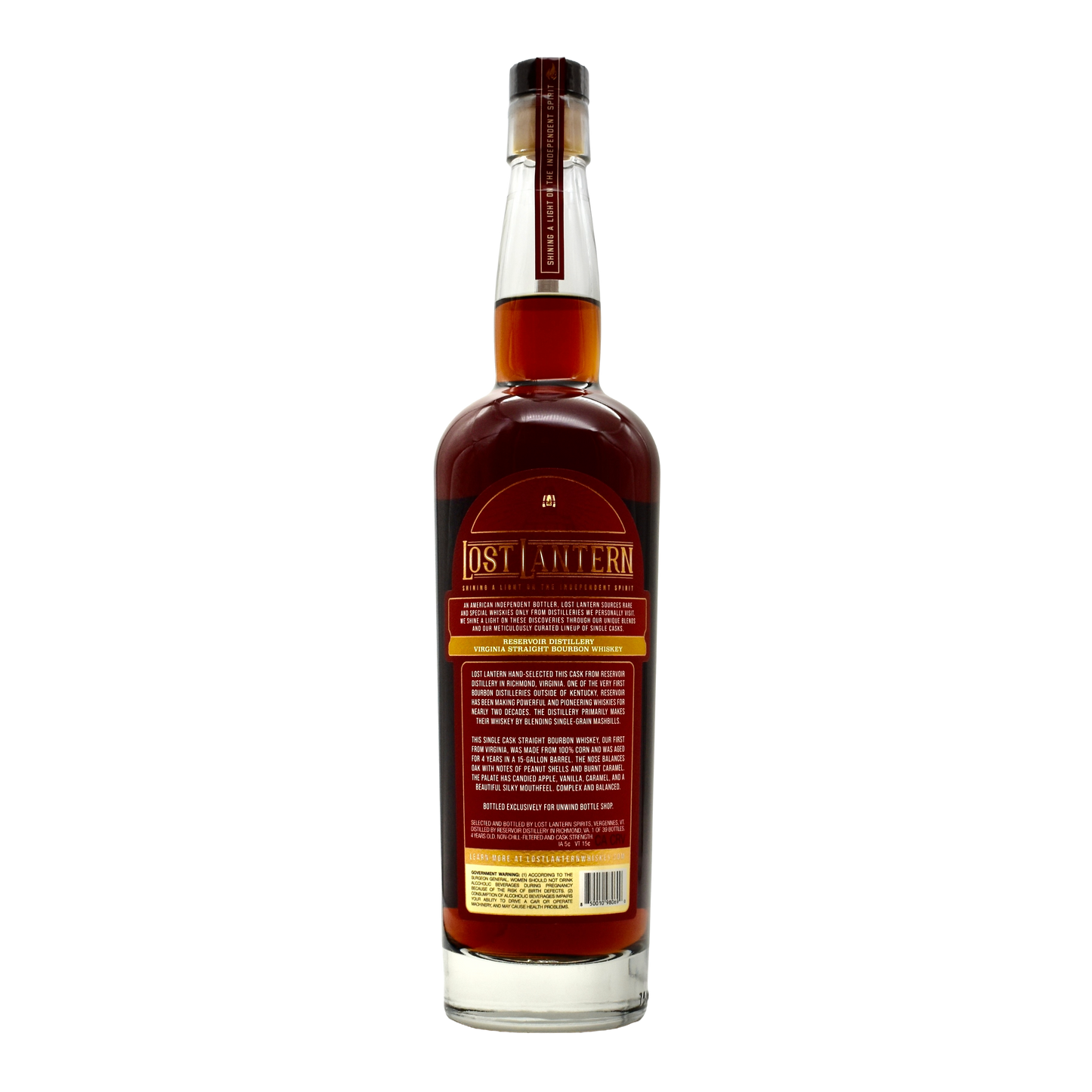 Lost Lantern Reservoir Distillery 100% Corn Bourbon 750ml - Selected by Unwind