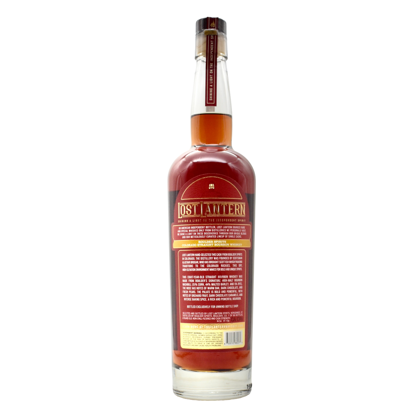Lost Lantern Single Barrel Bourbon Boulder Spirits 8 Year 750ml (Hazmat: 150.9pf) [Unwind Store Pick]