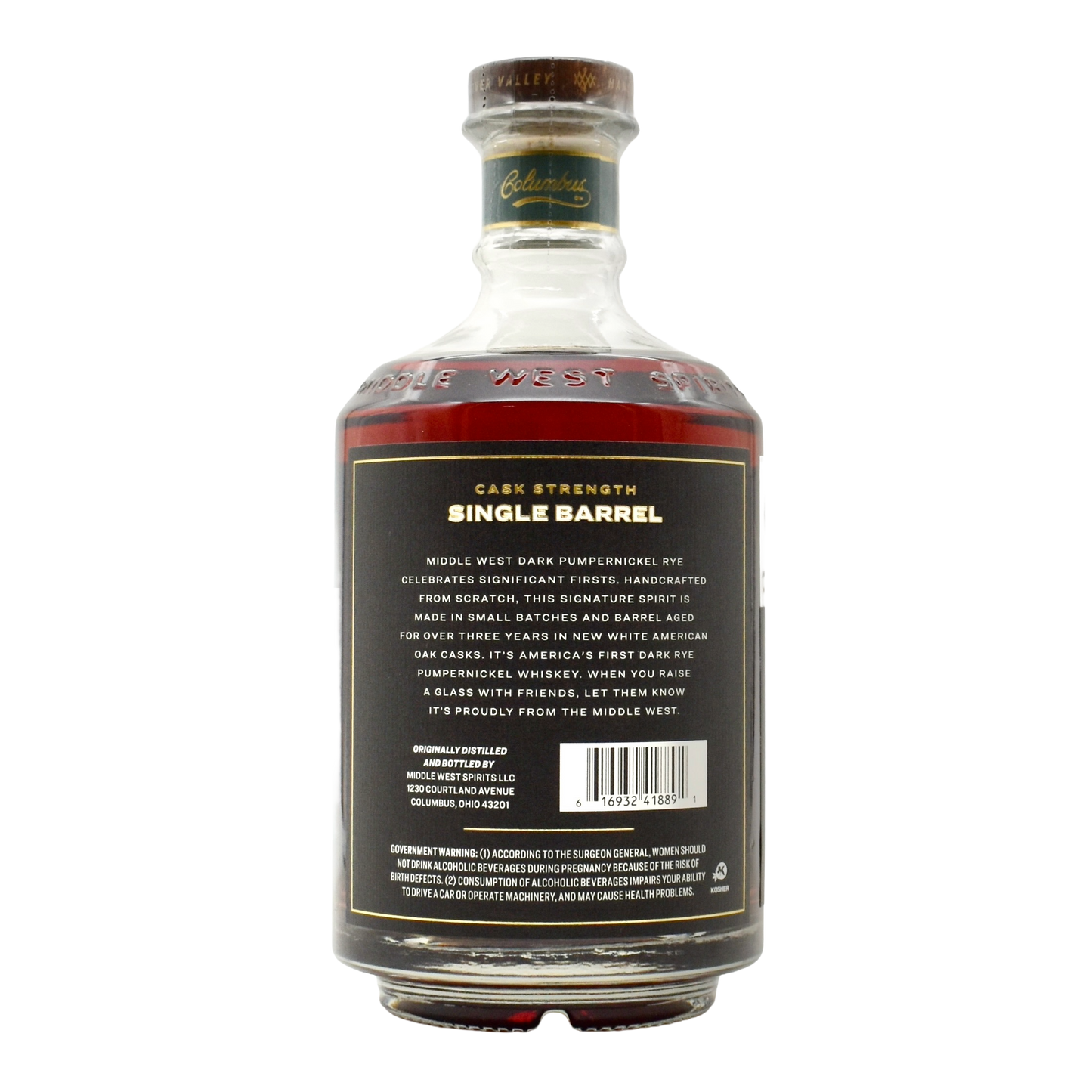 Middle West Cask Strength Pumpernickel Rye Whiskey Single Barrel 750ml - Selected by Unwind