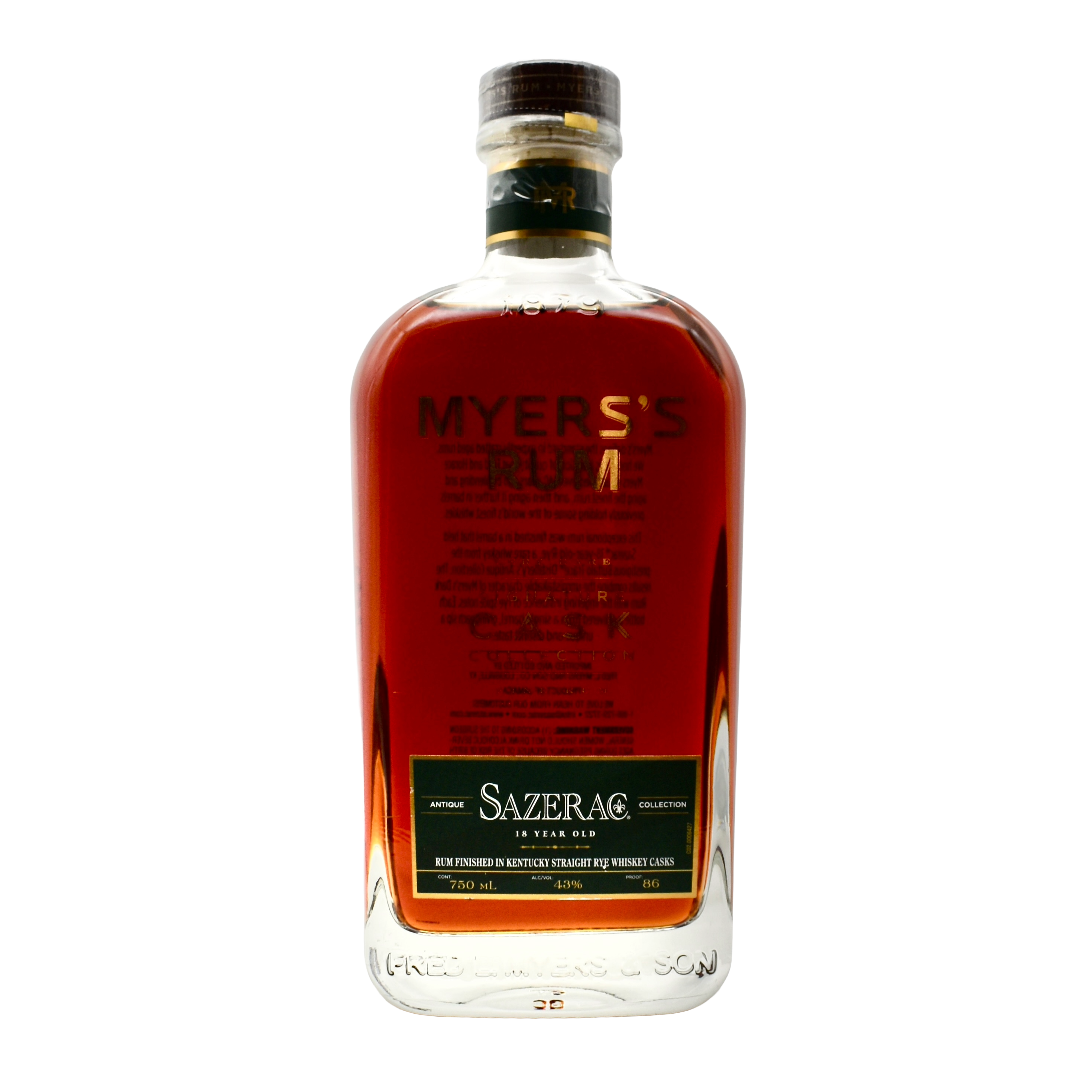 Btac Rye Myers's Rum Signature Cask Sazerac 18 Year 750ml | Jamaican Rum BTAC ...