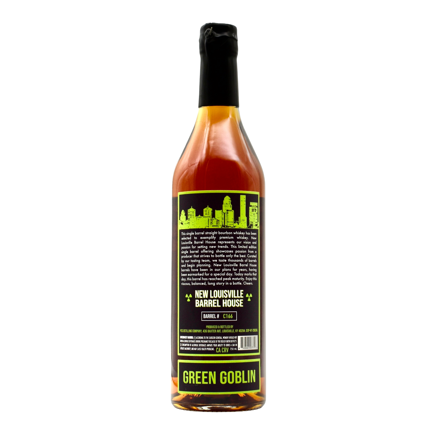 New Louisville 9 Year Hazmat Bourbon C166 144 Proof 'Green Goblin' 750ml