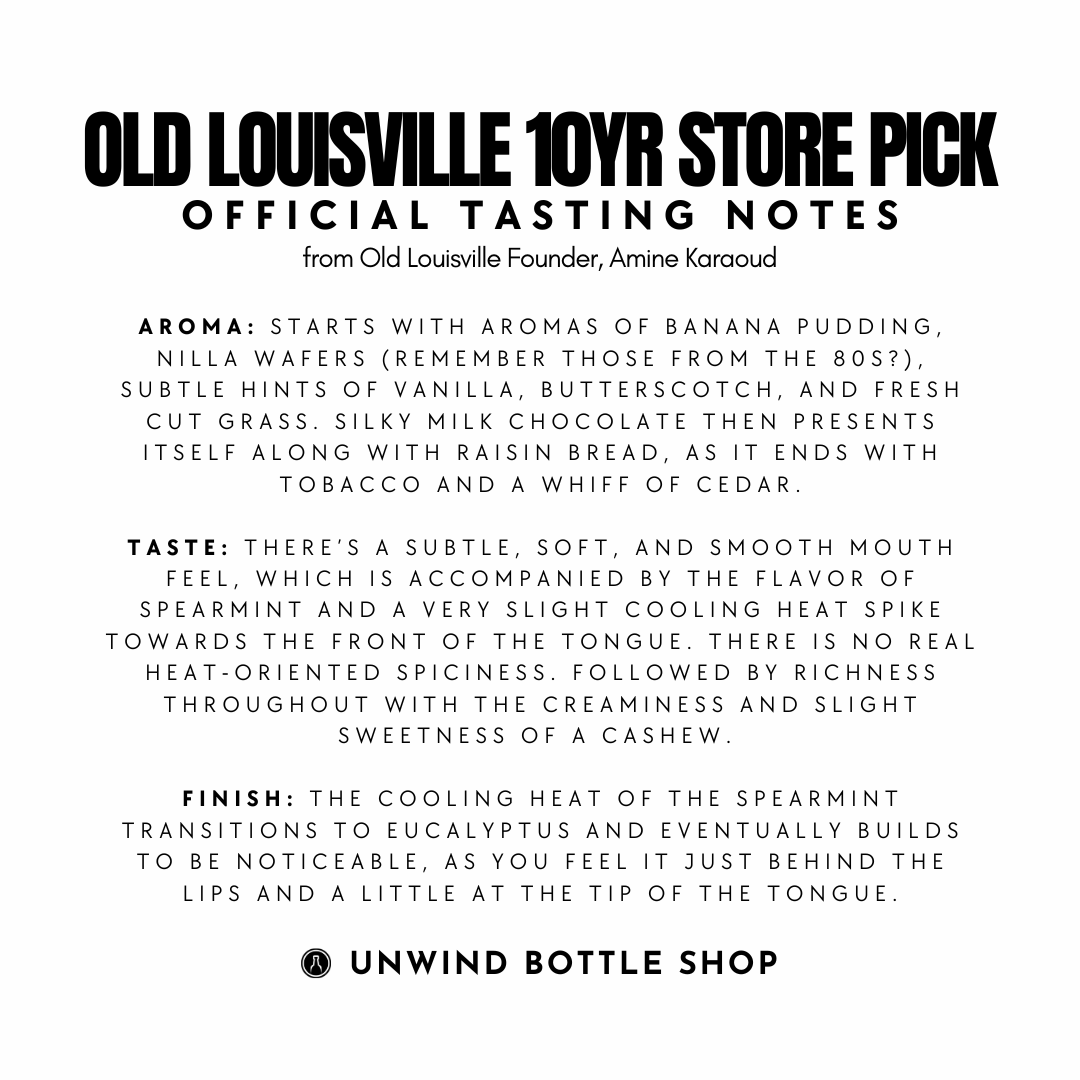 Old Louisville Bourbon 10yr Single Barrel 750ml [Unwind Store Pick]