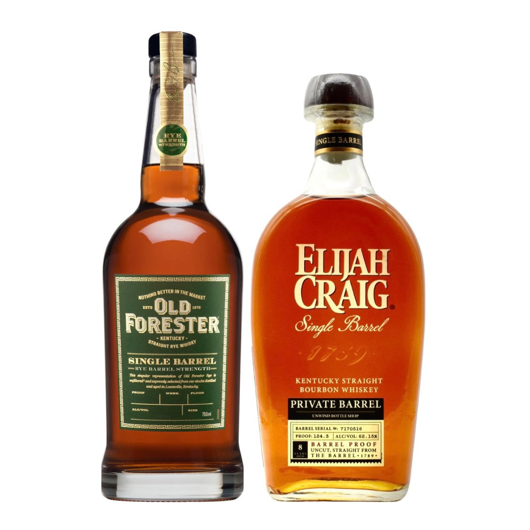 Old Forester Barrel Proof Rye & Elijah Craig Store Pick (2x750ml) [Limited Combo]