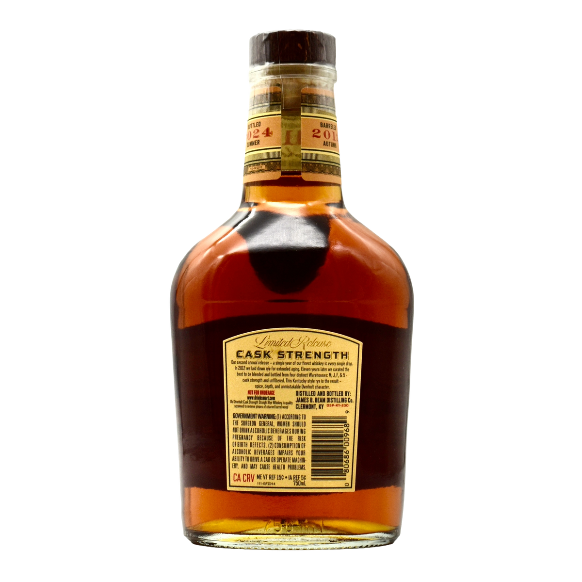 Old Overholt Straight Rye Whiskey Cask Strength 11 Year
