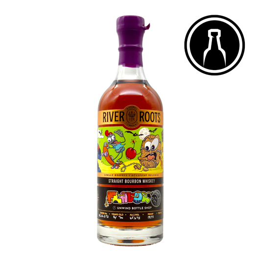 River Roots Single Barrel Kentucky Bourbon 750ml: Original Artwork "Flavor Bomb 2" - Selected by Unwind