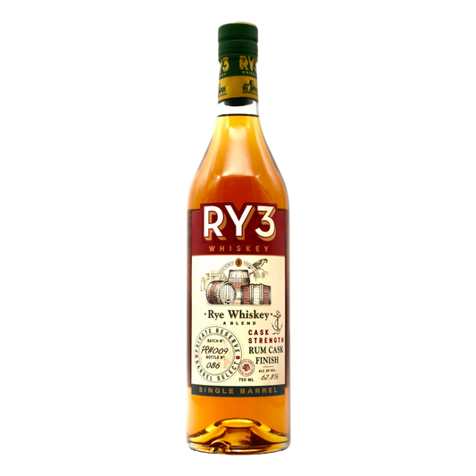 Ry3 Whiskey Rum Cask Finish Cask Strength Single Barrel 750ml