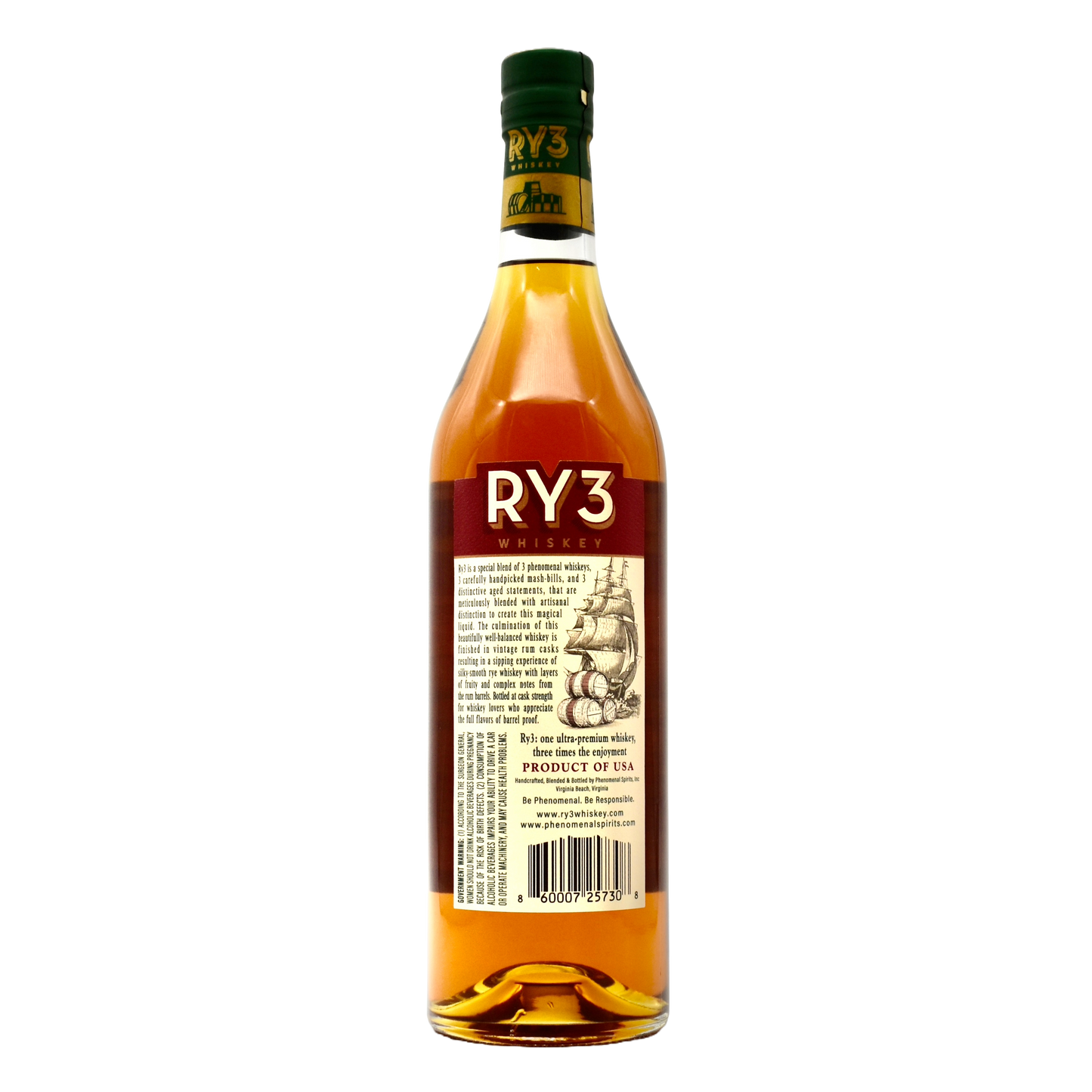 Ry3 Whiskey Rum Cask Finish Cask Strength Single Barrel 750ml