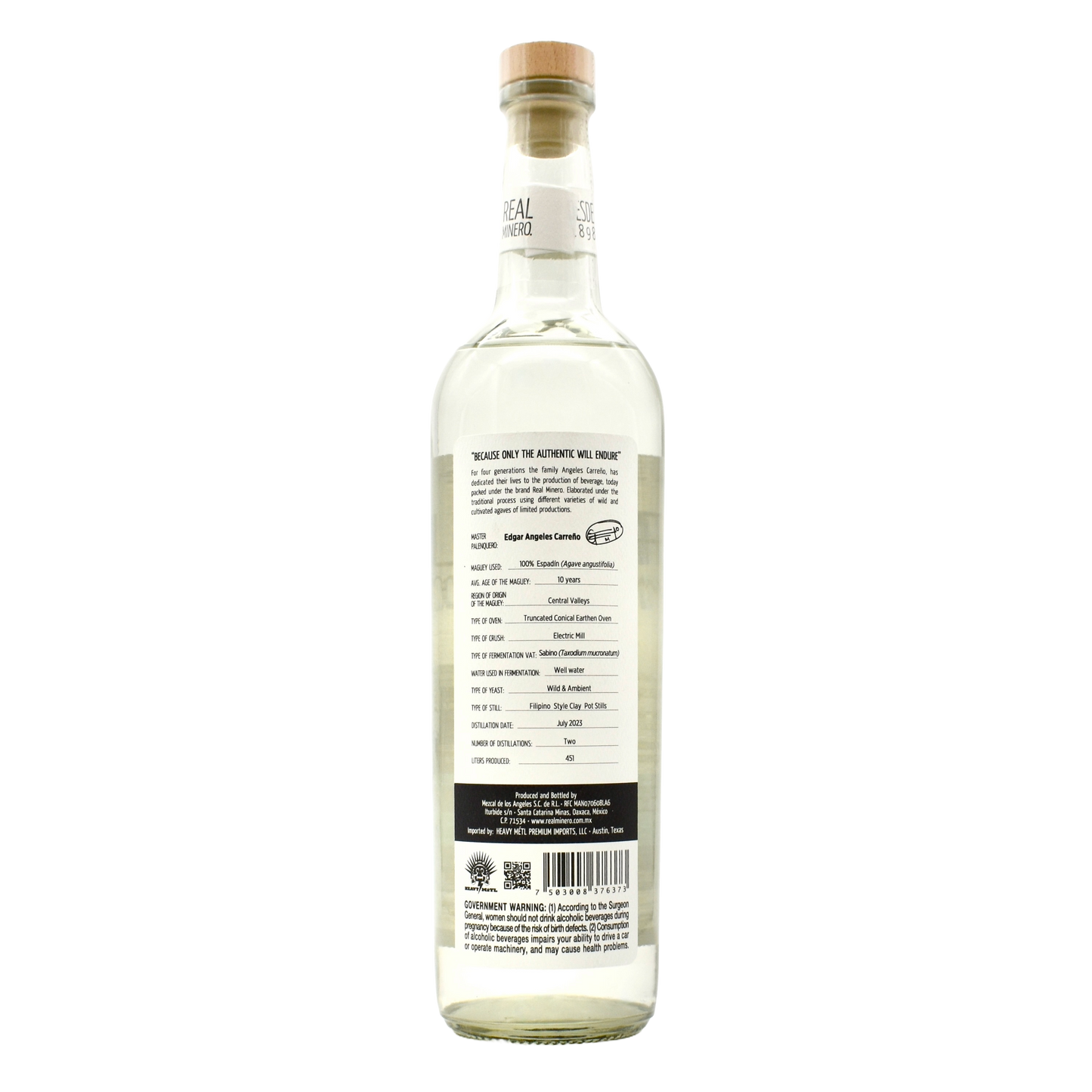 Real Minero Espadin Joven Mezcal 750ml