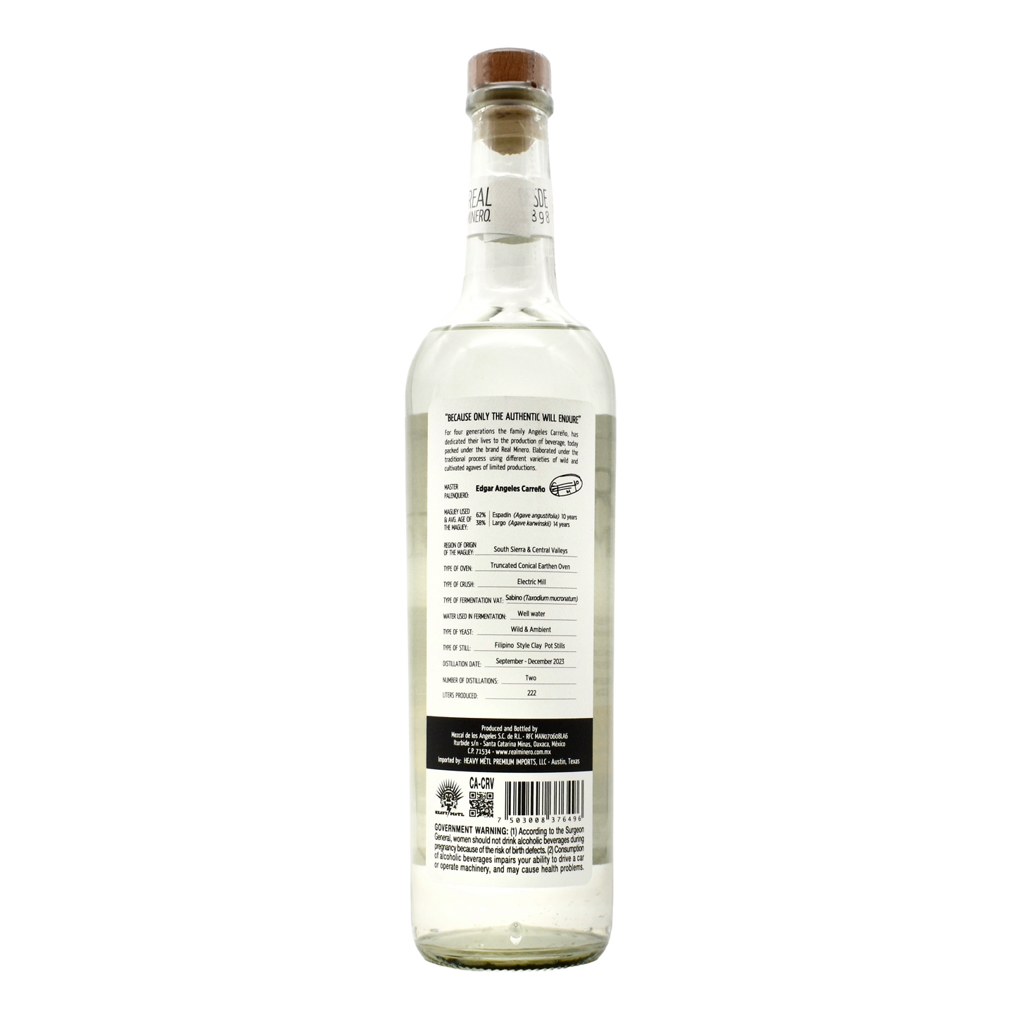Real Minero Espadin Largo Mezcal 750ml