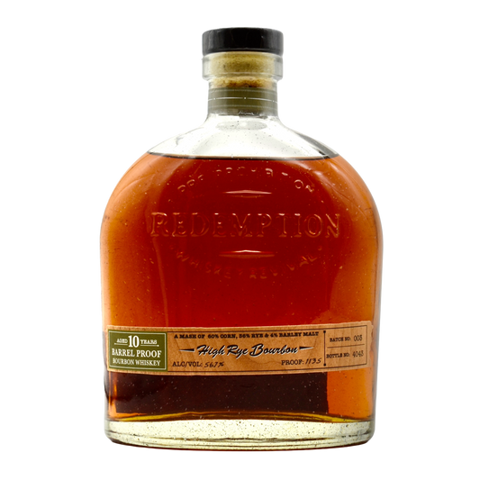Redemption Bourbon High Rye Barrel Proof 10 Year 750ml