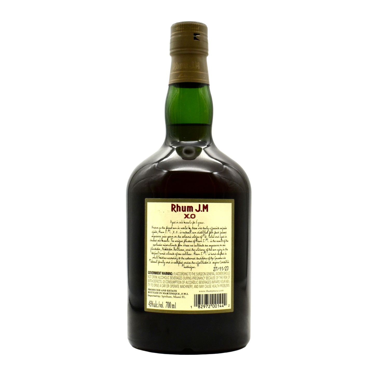 Rhum JM Agiricole XO 750ml