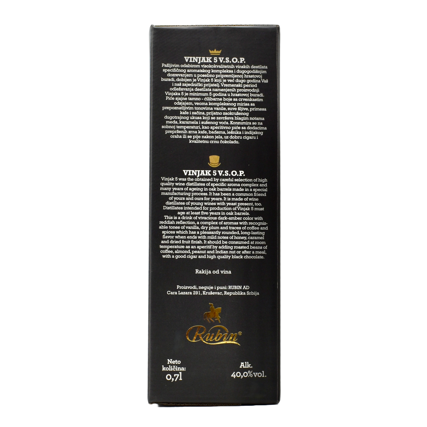 Rubin Vinjak 5 VSOP Grape Brandy 700ml