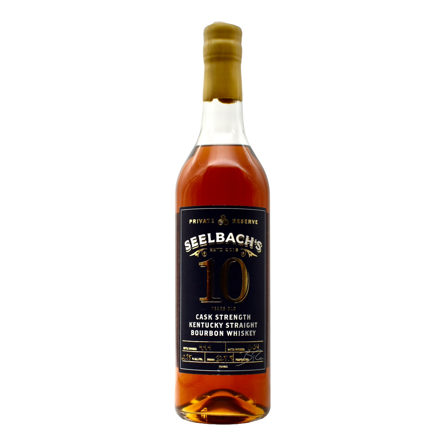 Seelbach's 10 Year Cask Strength Bourbon 750ml