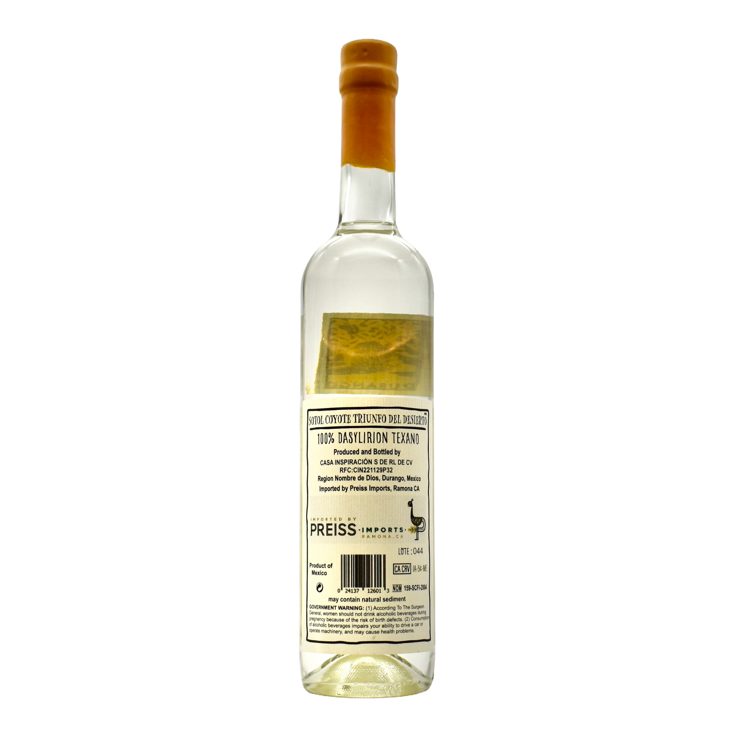 Sotol Coyote Durango Yellow Label 750ml