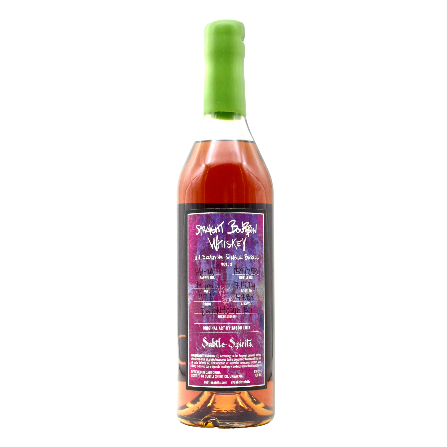 Subtle Spirits Bourbon Vol. 3 750ml [Barrel Select HH-2A]