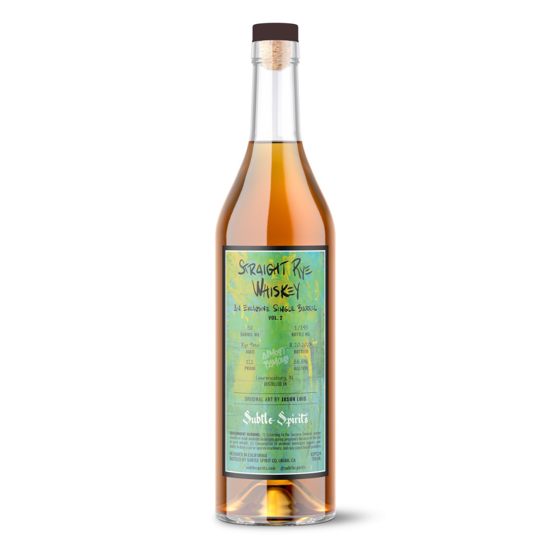 Subtle Spirits Vol. 2 Single Barrel Rye Whiskey 750ml [Barrel Select #52]