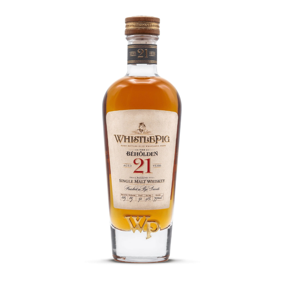 WhistlePig Single Malt Whiskey The Beholden Finished in Rye Barrel 21 Year