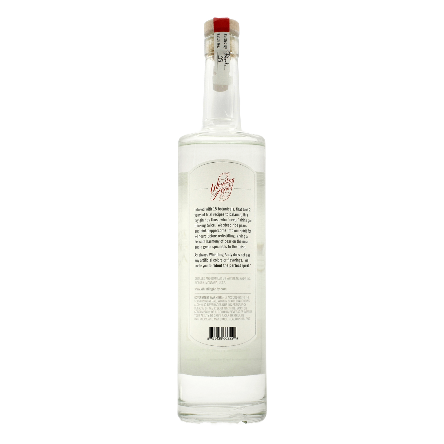 Whistling Andy Pink Peppercorn & Pear Gin 750ml