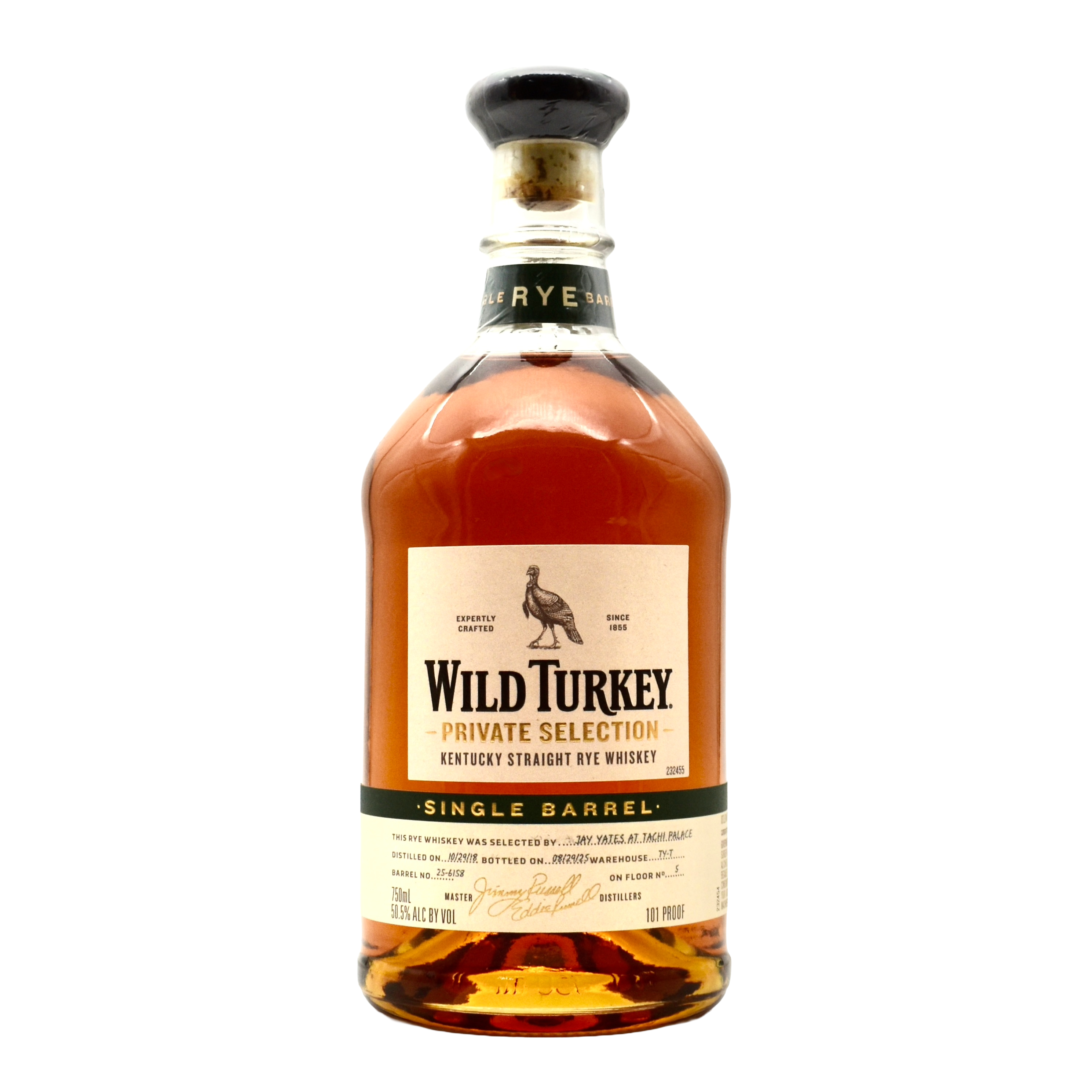 Wild Turkey Rye Whiskey Single Barrel Private Selection 750ml – Unwind ...