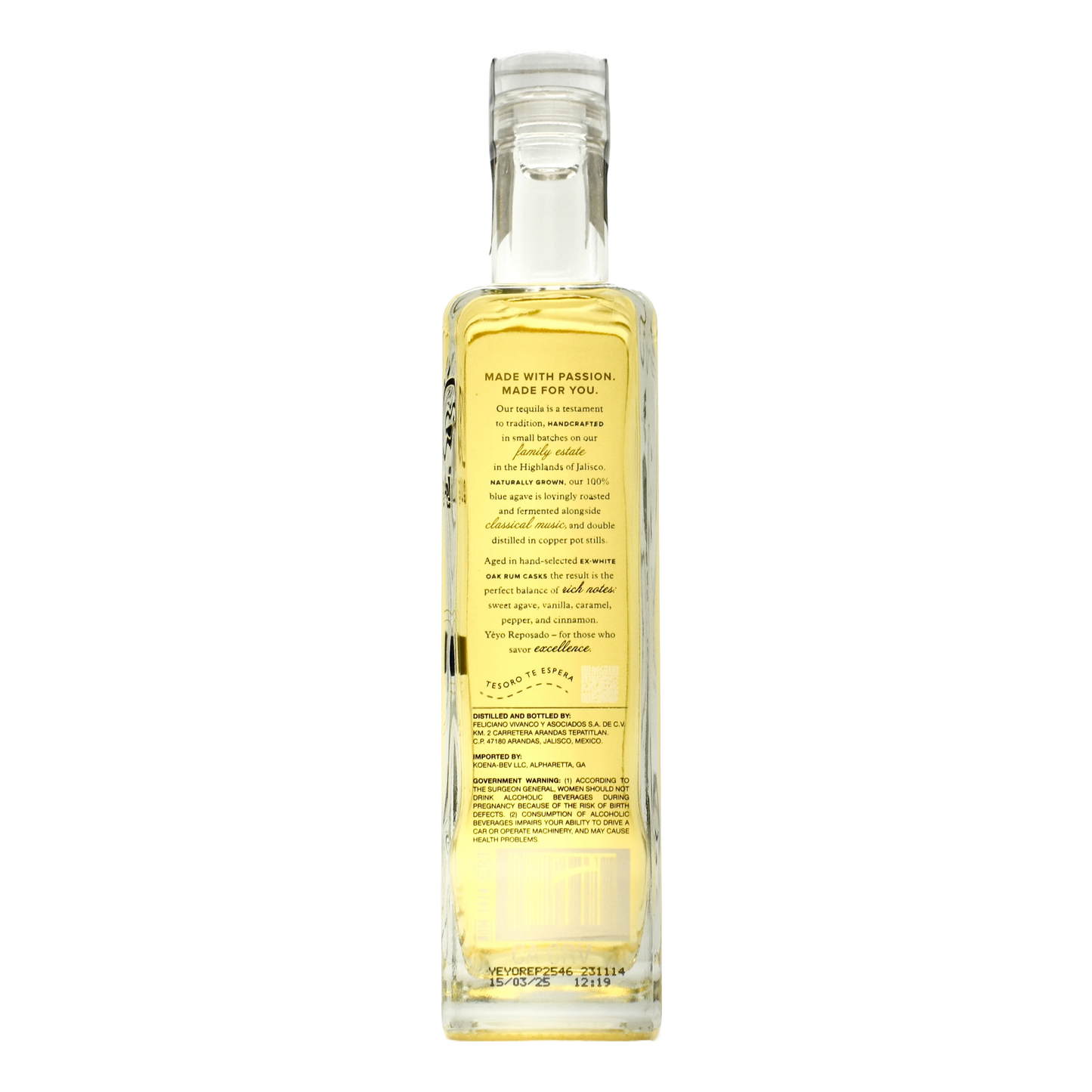 Yeyo Tequila Reposado 750ml