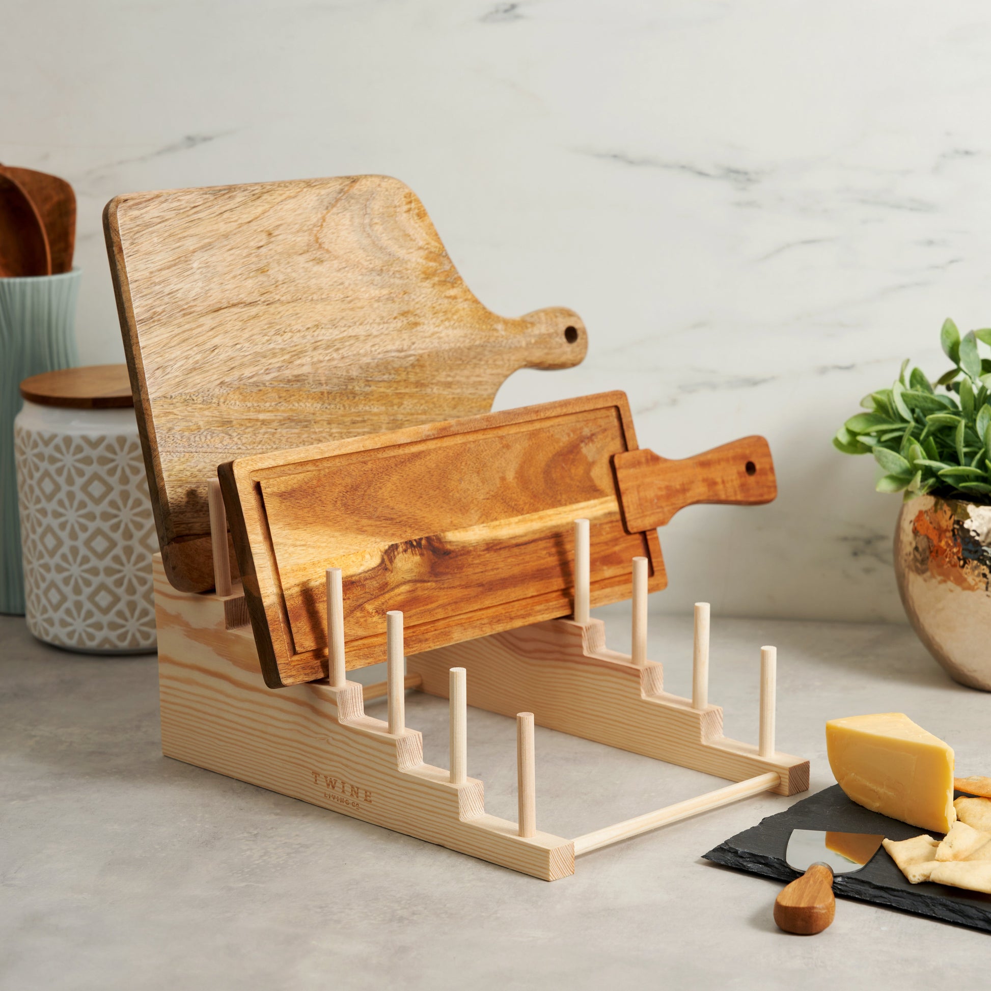Tiered Wood Cheese Board Display