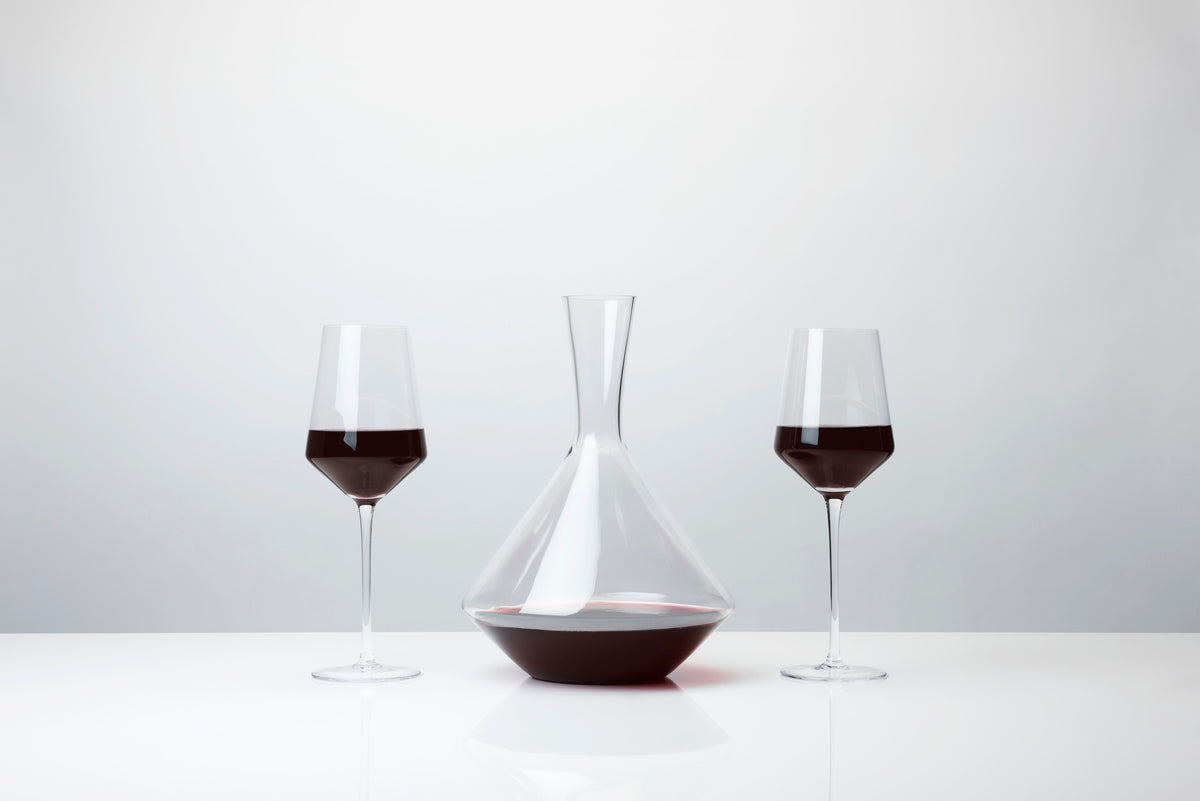 Raye Crystal 3-Piece Angled Bordeaux Decanter & Wine Glass Set