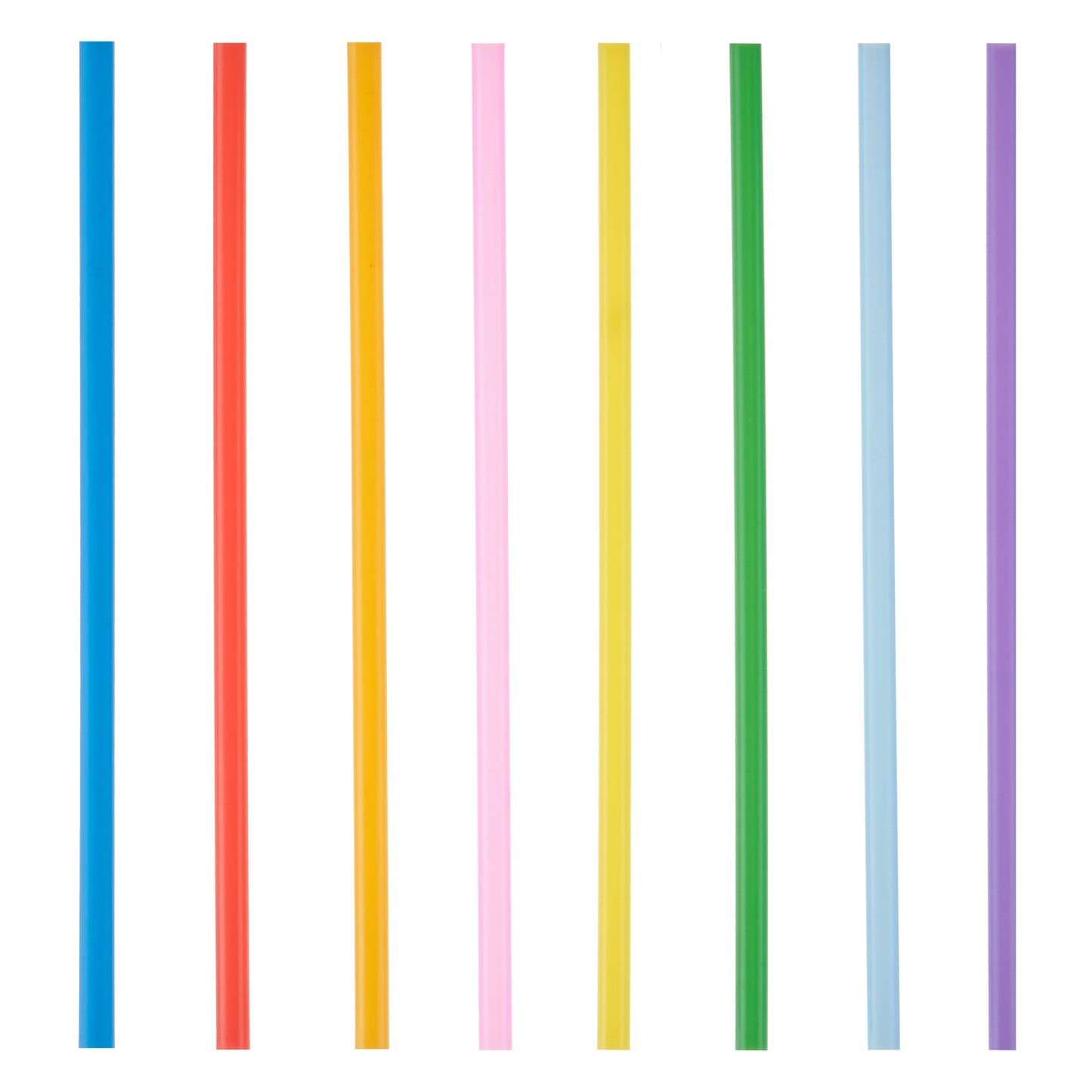 Party Plastic Straws in Assorted Colors, Set of 100