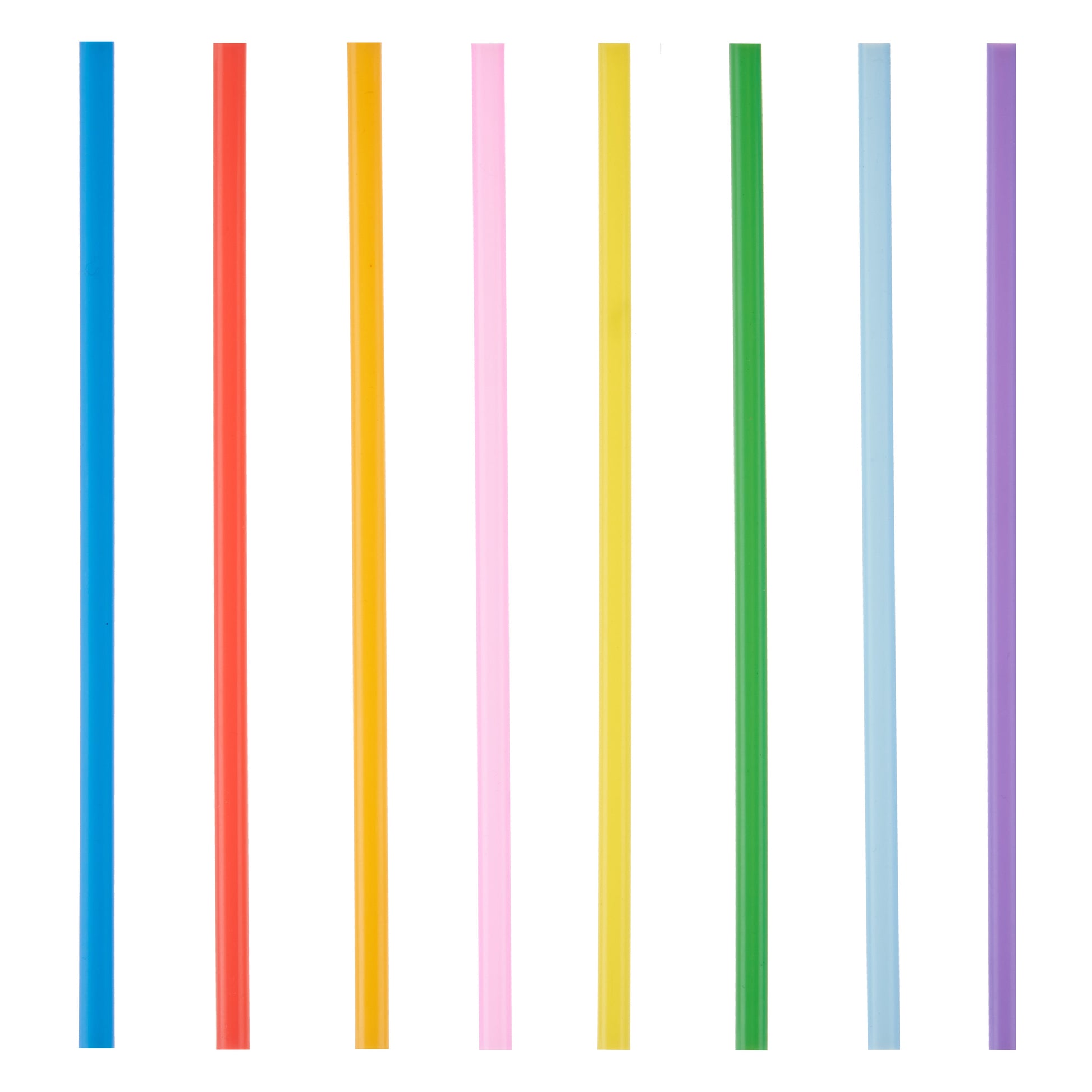 Party Plastic Straws in Assorted Colors, Set of 100