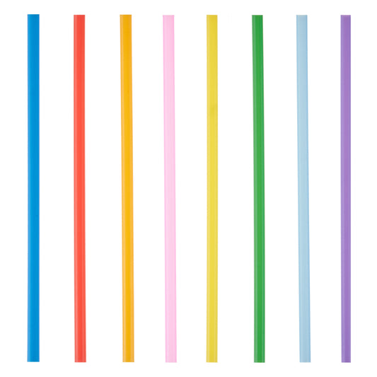 Party Plastic Straws in Assorted Colors, Set of 100
