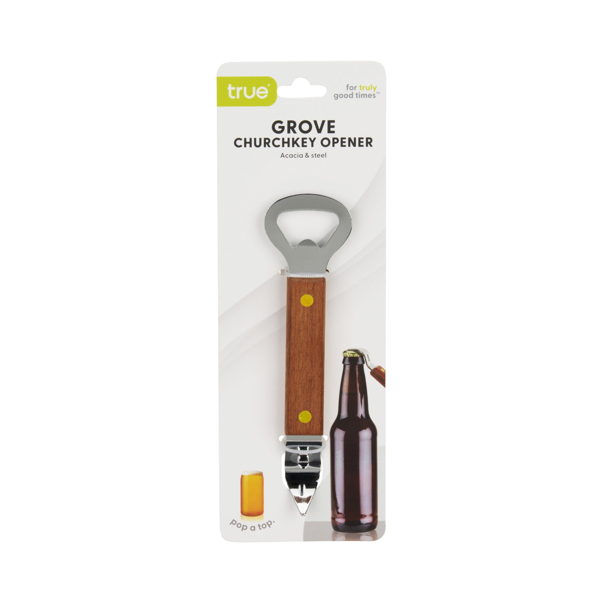 Church Key Bottle Opener with Wood Handle