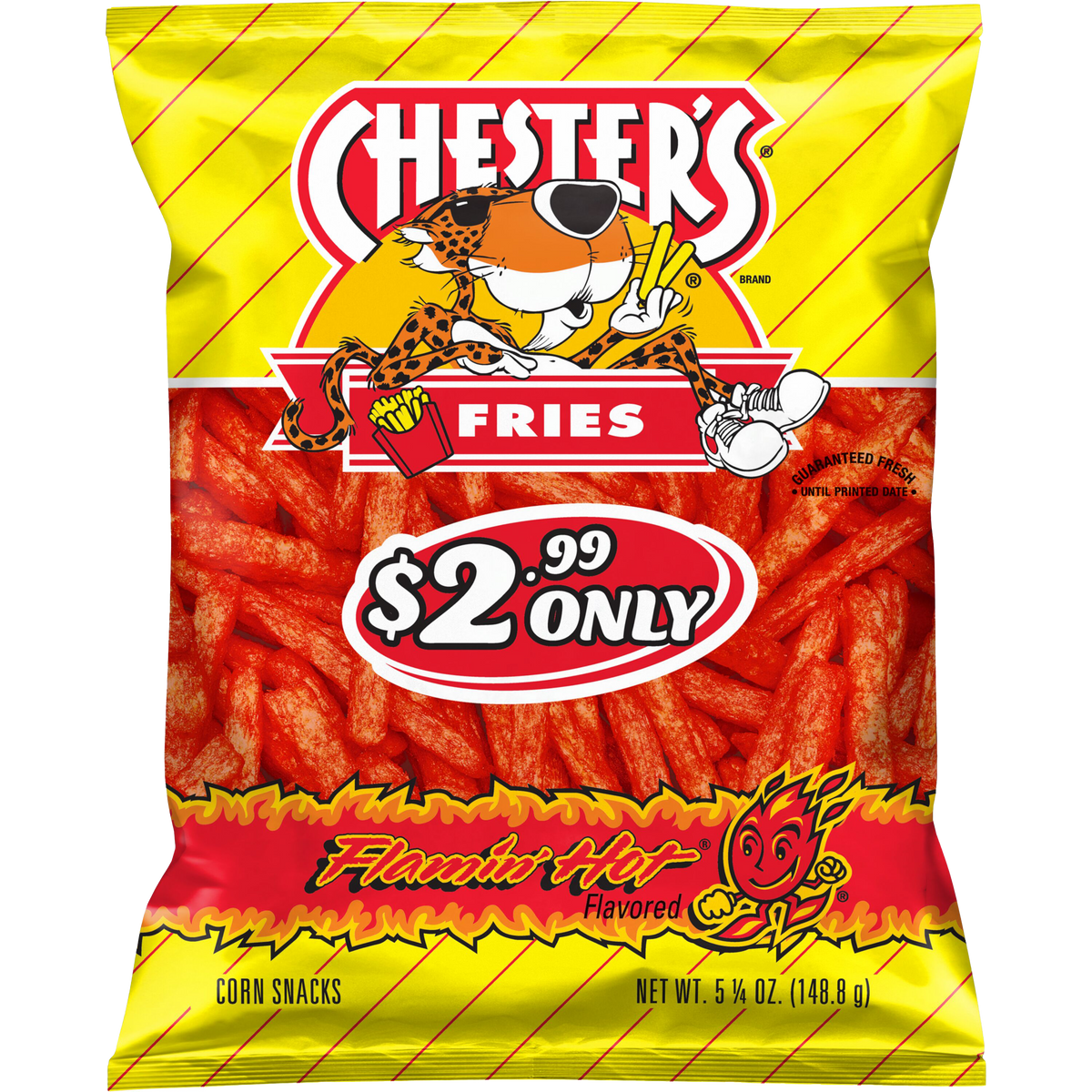 Chester's Fries Flamin' Hot Flavored Corn and Potato Snacks 5.25 oz