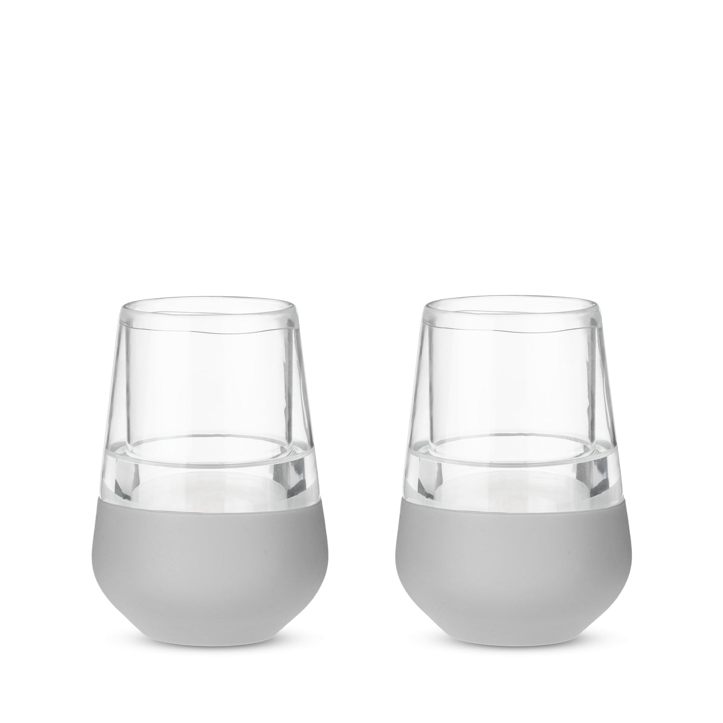 Glass FREEZE Wine Cooling Cup in Gray, Set of 2