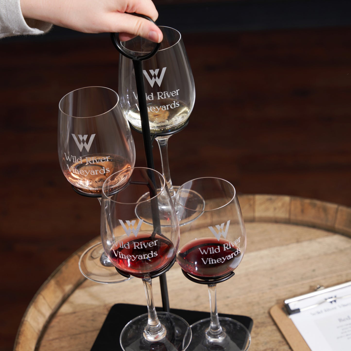 Hover Wine Flight 4-Glass Holder