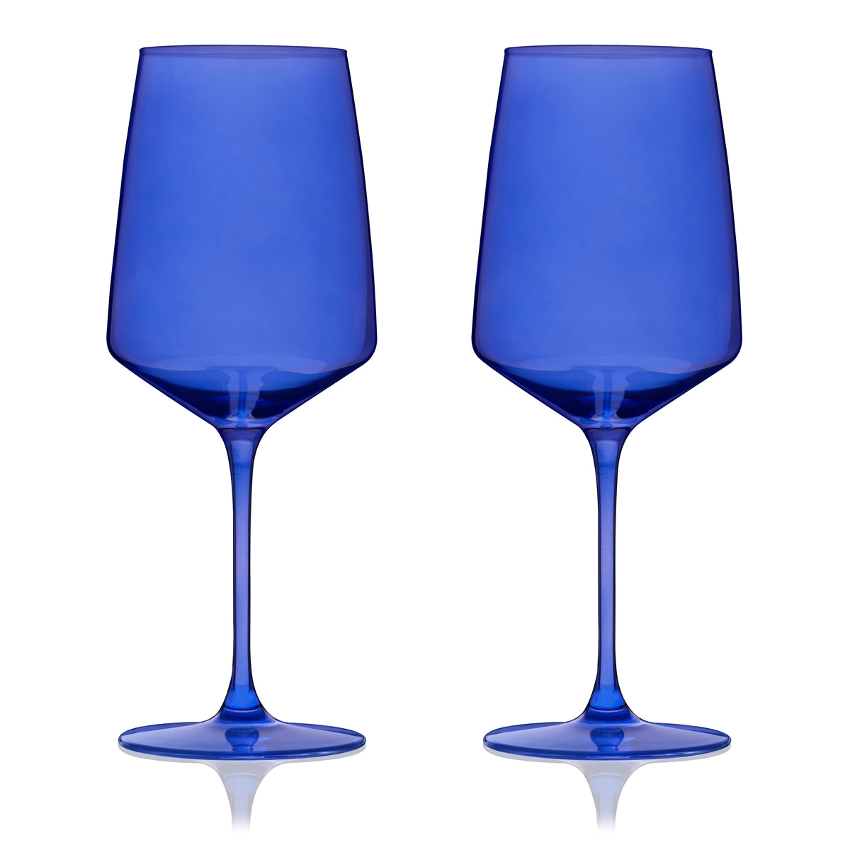 Reserve Nouveau Crystal Wine Glasses in Cobalt, Set of 2